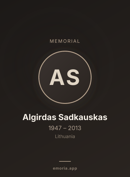 Memorial portrait of Algirdas Sadkauskas