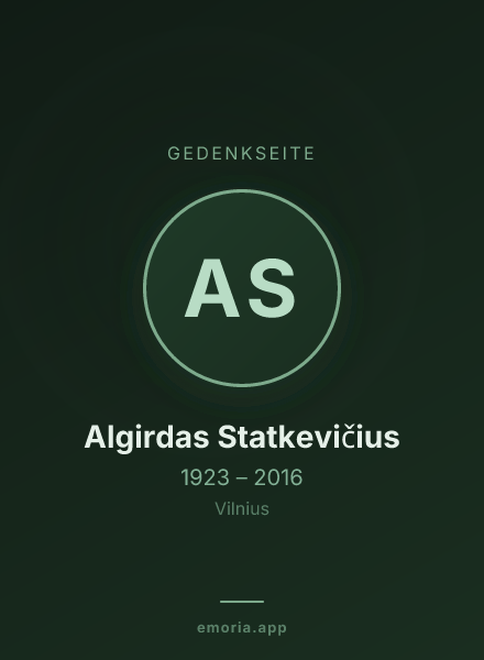 Gedenkportrait von Algirdas Statkevičius
