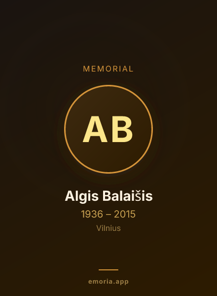 Memorial portrait of Algis Balaišis
