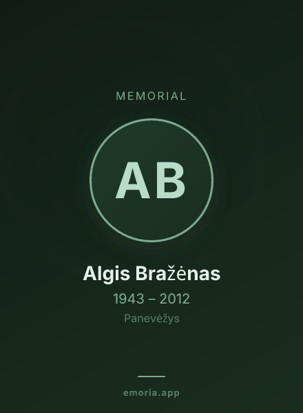 Memorial portrait of Algis Bražėnas