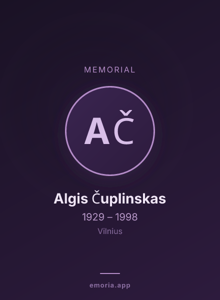 Memorial portrait of Algis Čuplinskas