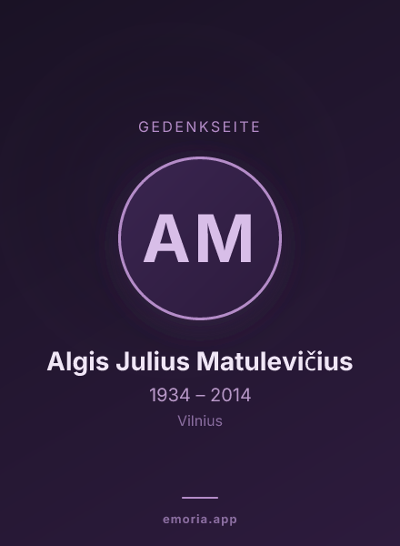 Gedenkportrait von Algis Julius Matulevičius