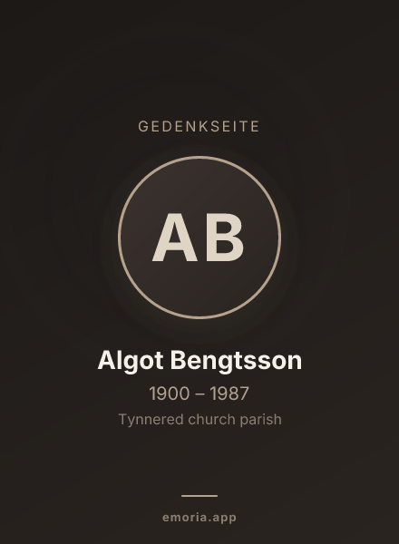 Gedenkportrait von Algot Bengtsson
