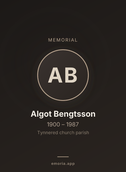 Memorial portrait of Algot Bengtsson