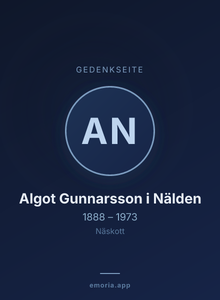Gedenkportrait von Algot Gunnarsson i Nälden