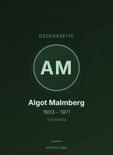 Gedenkportrait von Algot Malmberg