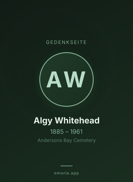 Gedenkportrait von Algy Whitehead