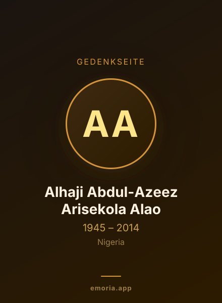 Gedenkportrait von Alhaji Abdul-Azeez Arisekola Alao