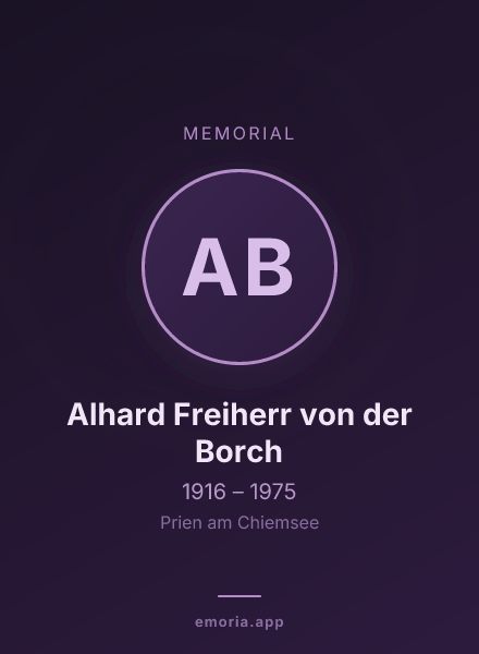 Memorial portrait of Alhard Freiherr von der Borch