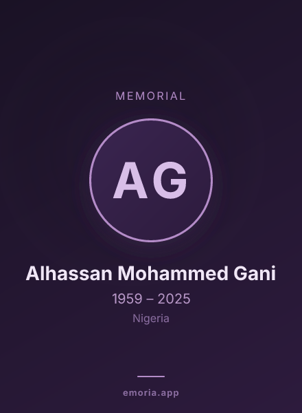 Memorial portrait of Alhassan Mohammed Gani