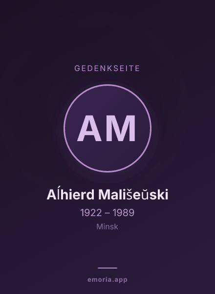 Gedenkportrait von Aĺhierd Mališeŭski