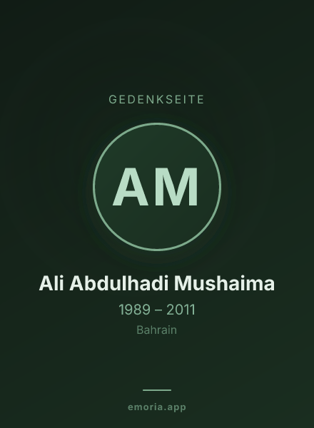 Gedenkportrait von Ali Abdulhadi Mushaima