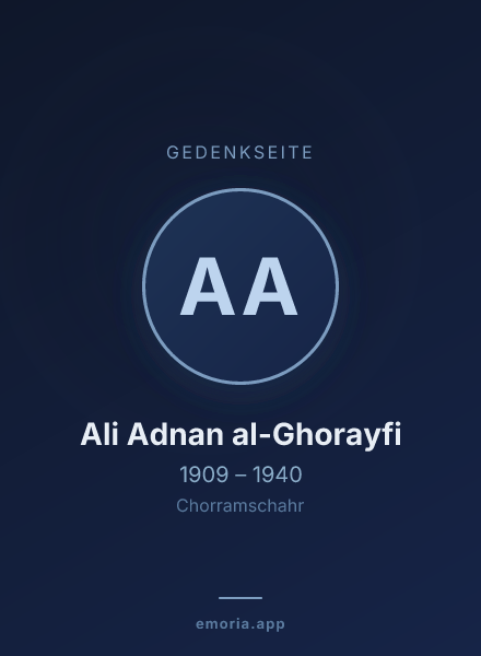 Gedenkportrait von Ali Adnan al-Ghorayfi