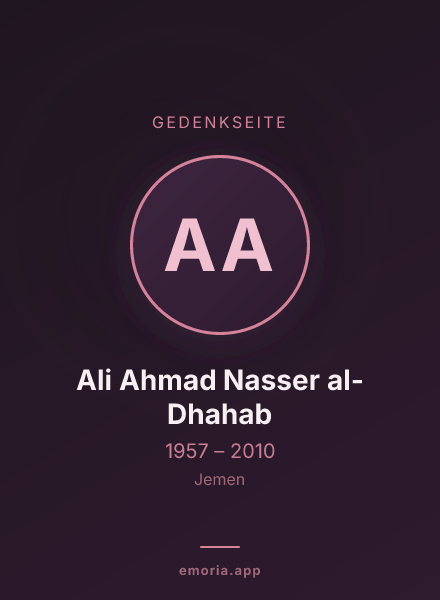 Gedenkportrait von Ali Ahmad Nasser al-Dhahab