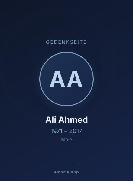 Gedenkportrait von Ali Ahmed