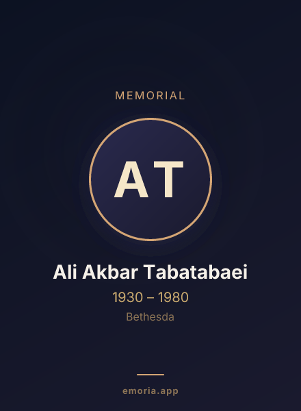 Memorial portrait of Ali Akbar Tabatabaei