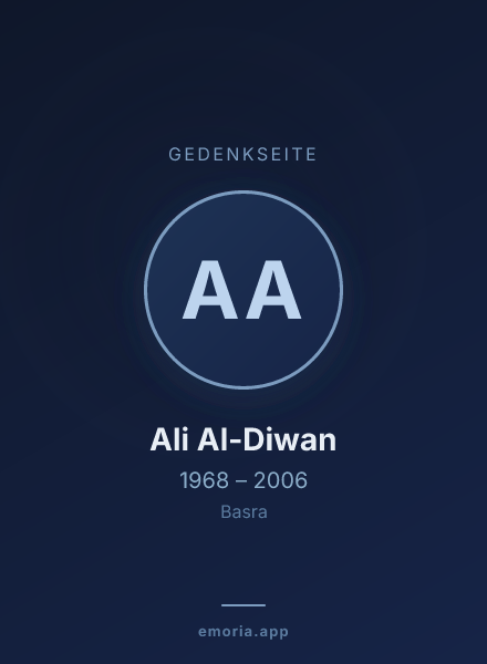 Gedenkportrait von Ali Al-Diwan