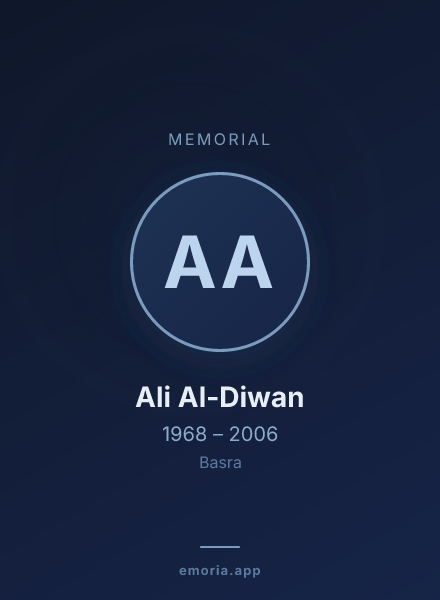 Memorial portrait of Ali Al-Diwan