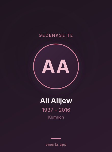 Gedenkportrait von Ali Alijew