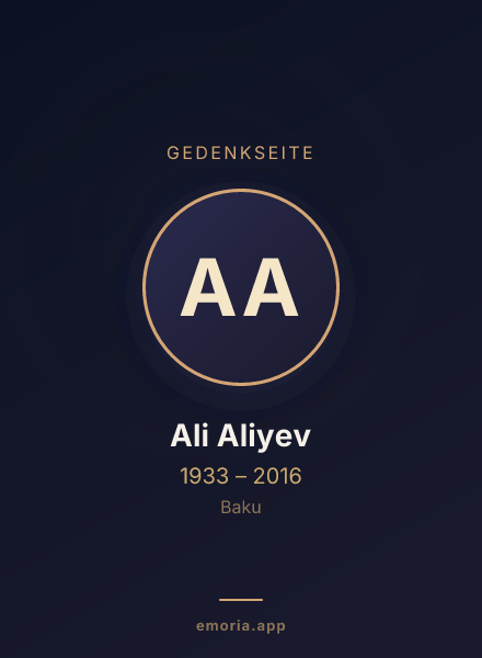 Gedenkportrait von Ali Aliyev
