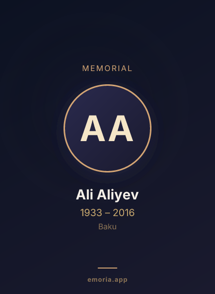 Memorial portrait of Ali Aliyev