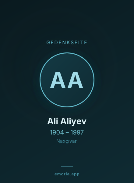 Gedenkportrait von Ali Aliyev