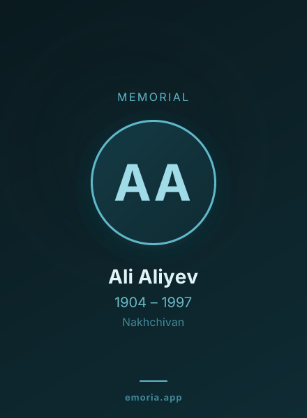 Memorial portrait of Ali Aliyev