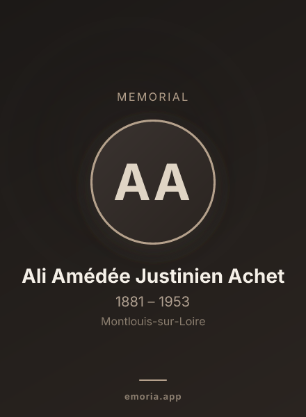Memorial portrait of Ali Amédée Justinien Achet