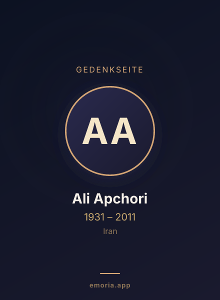 Gedenkportrait von Ali Apchori