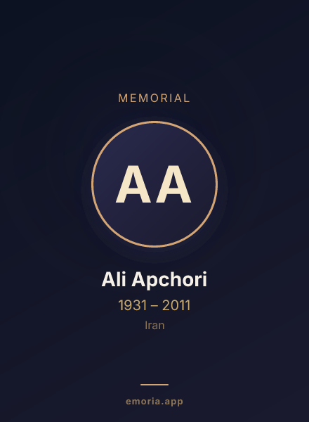 Memorial portrait of Ali Apchori