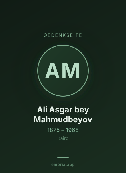 Gedenkportrait von Ali Asgar bey Mahmudbeyov
