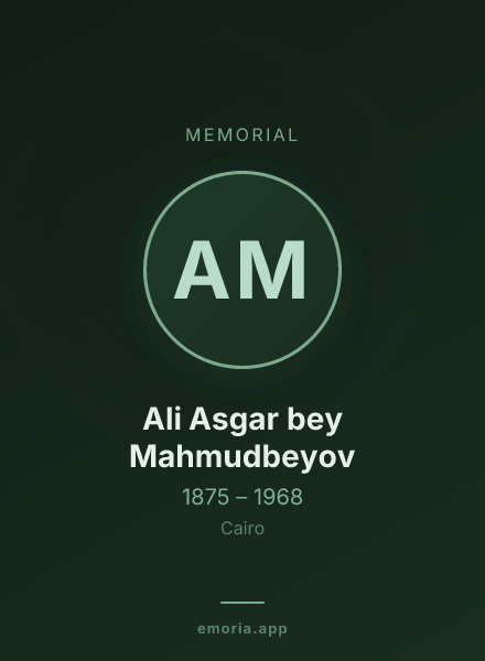 Memorial portrait of Ali Asgar bey Mahmudbeyov
