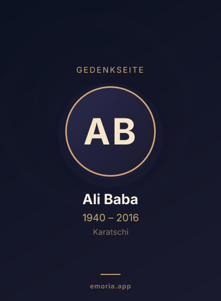 Gedenkportrait von Ali Baba