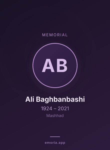 Memorial portrait of Ali Baghbanbashi