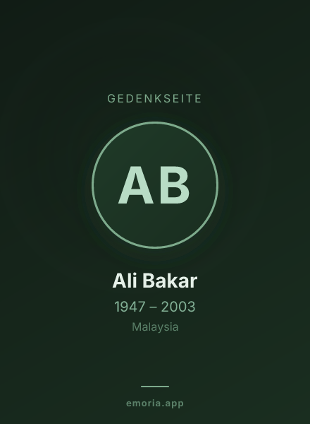 Gedenkportrait von Ali Bakar