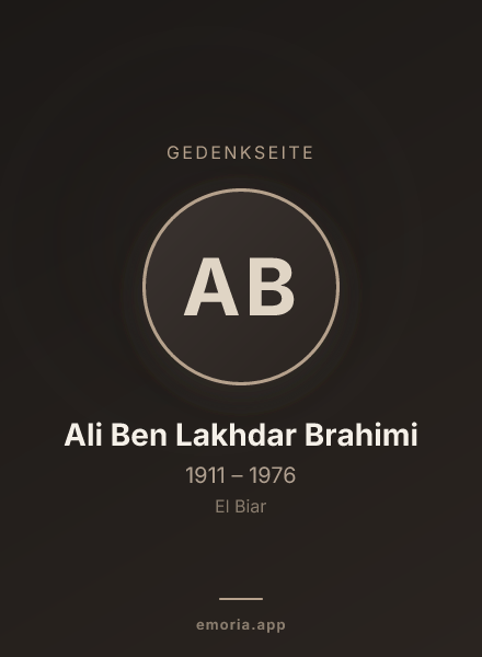 Gedenkportrait von Ali Ben Lakhdar Brahimi