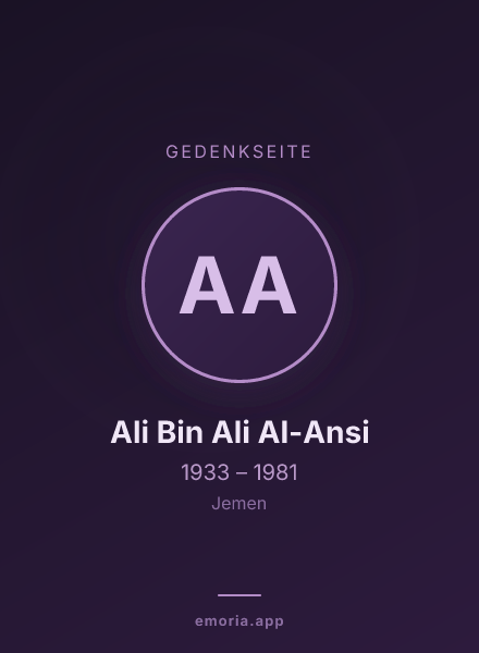 Gedenkportrait von Ali Bin Ali Al-Ansi