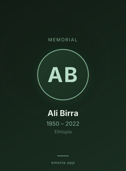 Memorial portrait of Ali Birra