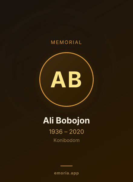 Memorial portrait of Ali Bobojon