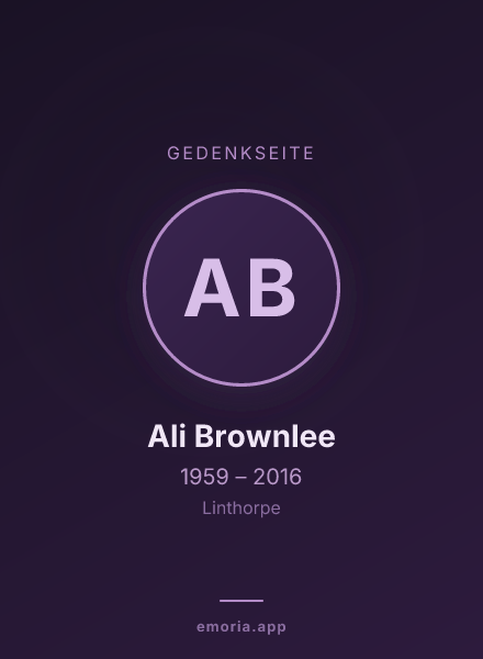 Gedenkportrait von Ali Brownlee
