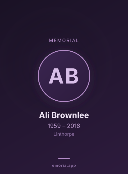 Memorial portrait of Ali Brownlee