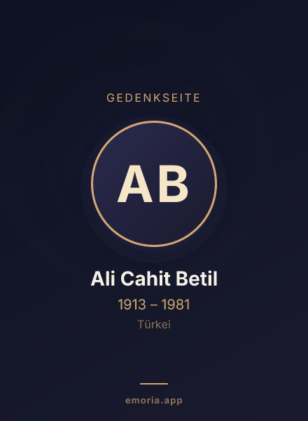 Gedenkportrait von Ali Cahit Betil