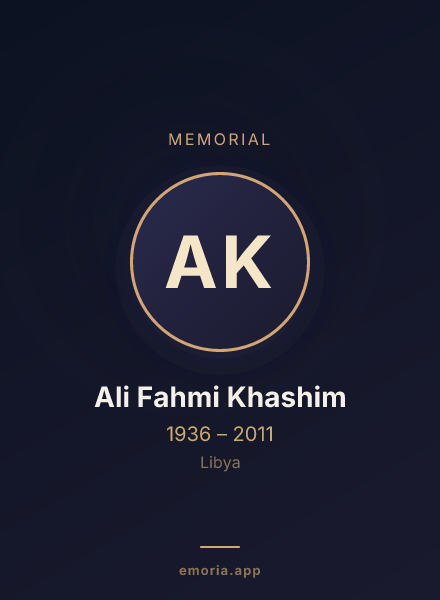 Memorial portrait of Ali Fahmi Khashim