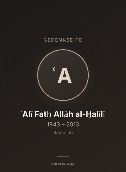 Gedenkportrait von ʿAlī Fatḥ Allāh al-H̱alīlī