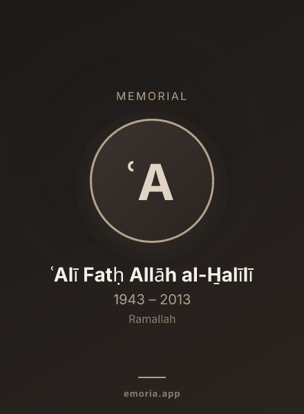 Memorial portrait of ʿAlī Fatḥ Allāh al-H̱alīlī