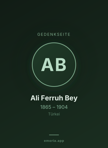Gedenkportrait von Ali Ferruh Bey