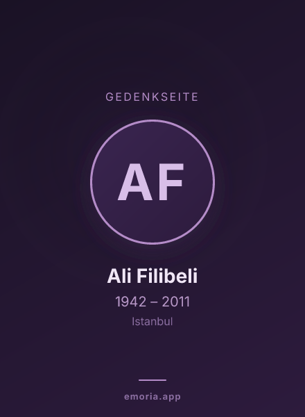 Gedenkportrait von Ali Filibeli