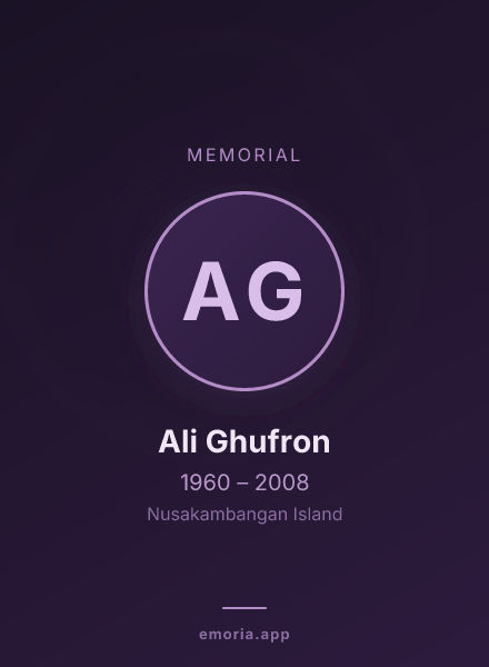 Memorial portrait of Ali Ghufron