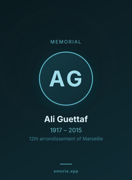 Memorial portrait of Ali Guettaf