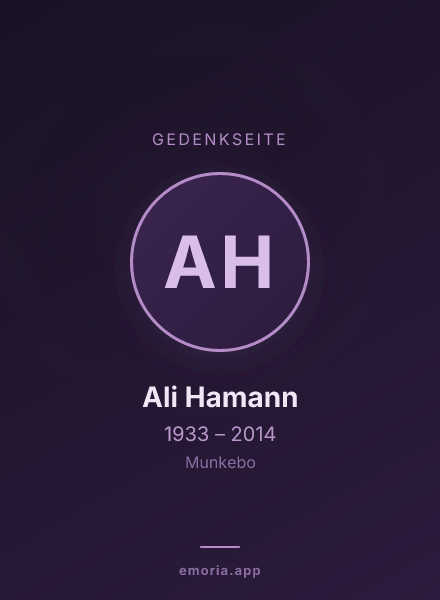 Gedenkportrait von Ali Hamann